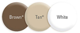 Brown, tan, and white vinyl color options