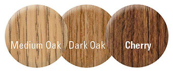 Medium oak, dark oak, and cherry wood color options